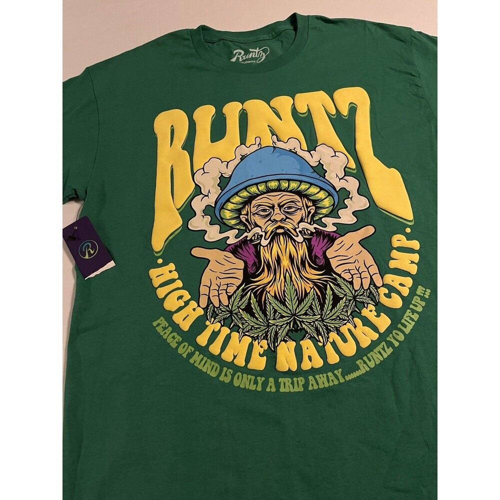 NWT Runtz Worldwide Mushroom Smoke High Colorful T-Shirt LARGE Dispensary NEW